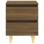 Vidaxl Bed Cabinet With Solid Wood Legs Brown Oak 40x35x50 Cm