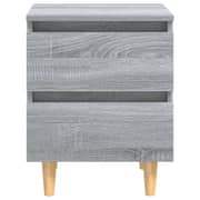 Vidaxl Bed Cabinets With Solid Wood Legs 2 Pcs Grey Sonoma 40x35x50 Cm