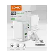 LDNIO Portable Charger PD Fast Charging Adapter with Type-C and Auto ID USB Ports