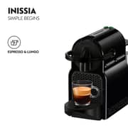 Nespresso D40 Inissia Coffee Machine D40-BU-BK + Aerocino Black