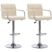 Vidaxl Bar Stools 2 Pcs Cream Fabric