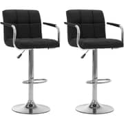 Vidaxl Bar Stools 2 Pcs Black Fabric