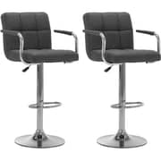 Vidaxl Bar Stools 2 Pcs Dark Grey Fabric