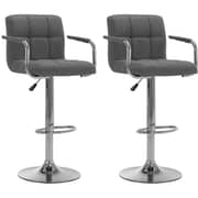 Vidaxl Bar Stools 2 Pcs Light Grey Fabric