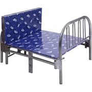 Metal Folding Bed, Blue - 190(l) X 90(w) X 70(h) Cm