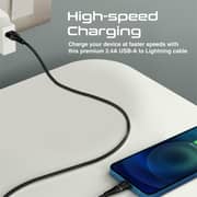 Promate PowerLine-Ai120 Charging Cable 1.2m Black