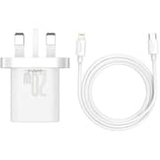 Baseus Wall Charger + Type-C To Lightning Cable 1m White