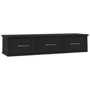 Vidaxl Wall-mounted Drawer Shelf Black 88x26x18.5 Cm Chipboard