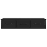 Vidaxl Wall-mounted Drawer Shelf Black 88x26x18.5 Cm Chipboard