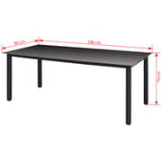 Vidaxl Garden Table Black 190x90x74 Cm Aluminium And Glass