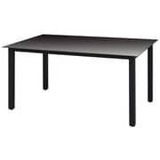 Vidaxl Garden Table Black 150x90x74 Cm Aluminium And Glass