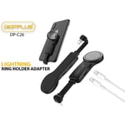 Digitplus Mobile Ring Holder With Dual Lightning Port Black