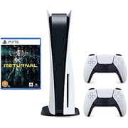 Sony PlayStation 5 Disc Console Standard Edition White Bundle With Extra Dualsense Controller White And PS5 Returnal Game