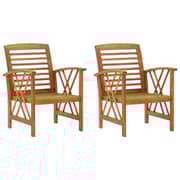 Vidaxl Garden Chairs 2 Pcs Solid Acacia Wood