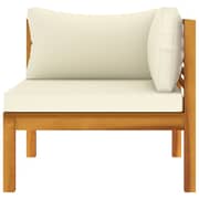 Vidaxl 2 Piece Sofa Set With Cream White Cushions Solid Acacia Wood