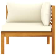 Vidaxl Corner Sofas 2 Pcs With Cream White Cushions Solid Acacia Wood