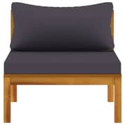 Vidaxl 2 Piece Sofa Set With Dark Grey Cushions Solid Acacia Wood
