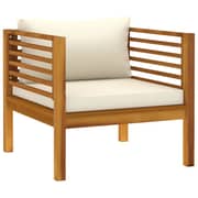 Vidaxl Garden Chair With Cream White Cushions Solid Acacia Wood