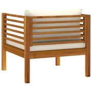 Vidaxl Garden Chair With Cream White Cushions Solid Acacia Wood