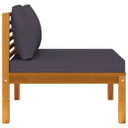 Vidaxl 3 Piece Garden Lounge Set With Dark Grey Cushions Acacia Wood