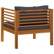 Vidaxl Garden Chair With Dark Grey Cushions Solid Acacia Wood