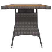 Vidaxl Garden Table Grey 130x70x72 Cm Poly Rattan & Solid Acacia Wood
