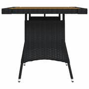 Vidaxl Garden Table Black 70x70x72 Cm Poly Rattan & Solid Acacia Wood