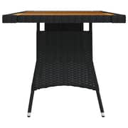 Vidaxl Garden Table Black 130x70x72 Cm Poly Rattan & Solid Acacia Wood