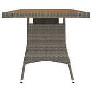 Vidaxl Garden Table Grey 160x70x72 Cm Poly Rattan & Solid Acacia Wood