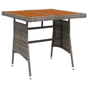 Vidaxl Garden Table Grey 70x70x72 Cm Poly Rattan & Solid Acacia Wood
