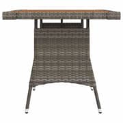 Vidaxl Garden Table Grey 70x70x72 Cm Poly Rattan & Solid Acacia Wood