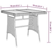 Vidaxl Garden Table Grey 70x70x72 Cm Poly Rattan & Solid Acacia Wood