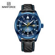 Naviforce 8022 Randy Men Leather Watch - Slvrgrey