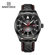 Naviforce 8022 Randy Men Leather Watch - Slvrgrey