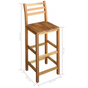 Vidaxl Bar Chairs 2 Pcs Solid Acacia Wood