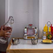 Crosley CR1120A-SI Diner Jukebox Tabletop Radio Silver