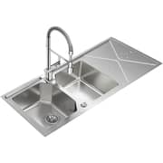 TEKA Reversible Sink Two Bowls + Drainer Top/Flush Mount - Brooklyn 80 M-XP 2