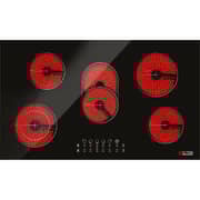 Milton 5 Burners Built-in Hob Ceramic Electric Vitro Glass 4 High-light Cook Zone, Front Touch Control Panel Black MHV905B - 1 Year Warranty