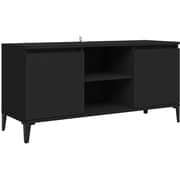Vidaxl Tv Cabinet With Metal Legs Black 103.5x35x50 Cm