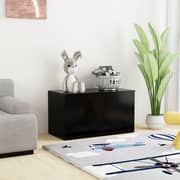 Vidaxl Storage Chest Black 84x42x46 Cm Engineered Wood