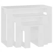Vidaxl Nesting Tables 3 Pcs White Engineered Wood