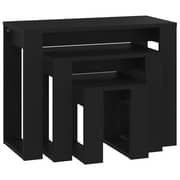 Vidaxl Nesting Tables 3 Pcs Black Engineered Wood