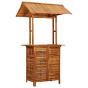 Vidaxl Outdoor Bar Table With Rooftop 122x106x217 Cm Solid Acacia Wood