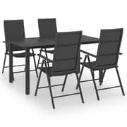 Vidaxl 5 Piece Garden Dining Set Black