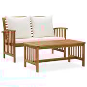 Vidaxl 2 Piece Garden Lounge Set With Cushions Solid Acacia Wood