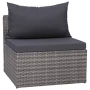Vidaxl 3 Piece Garden Sofa Set With Cushions Grey Poly Rattan
