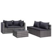 Vidaxl 5 Piece Garden Sofa Set With Cushions & Pillows Poly Rattan Grey