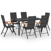 Vidaxl 7 Piece Garden Dining Set Black And Brown