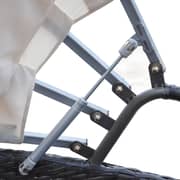 Vidaxl Outdoor Lounge Bed With Canopy Poly Rattan Brown