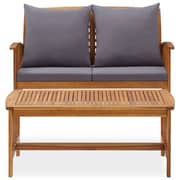 Vidaxl 2 Piece Garden Lounge Set With Cushions Solid Acacia Wood